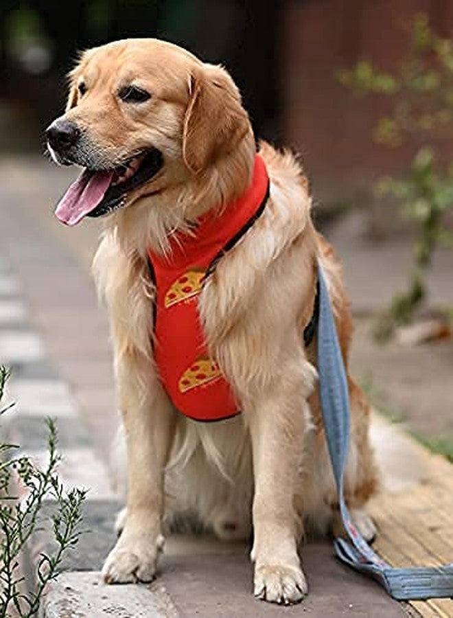 Mutt of Course سرج كلاب "مات أوف كورس بابروني بيتزا" | مقاس الرقبة 16-22 بوصة (كبير) | حزام صدر سهل التحكم للكلاب الكبيرة مثل جولدن ريتريفر ولابرادور وغيرها | سرج كلاب قابل للغسل والتعديل - Image 1